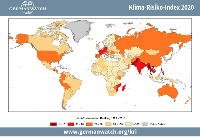 Klima Risiko Index: Ranking 1999 - 2018